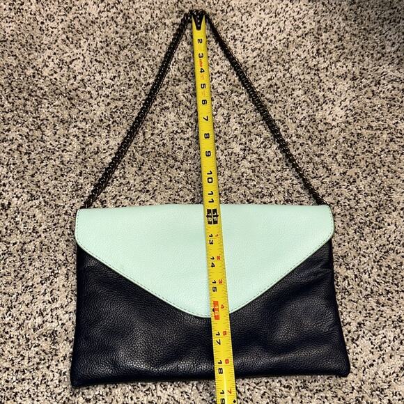 J CREW Envelope Clutch in Crossbody Purse Navy & Light Blue - Picture 6 of 8